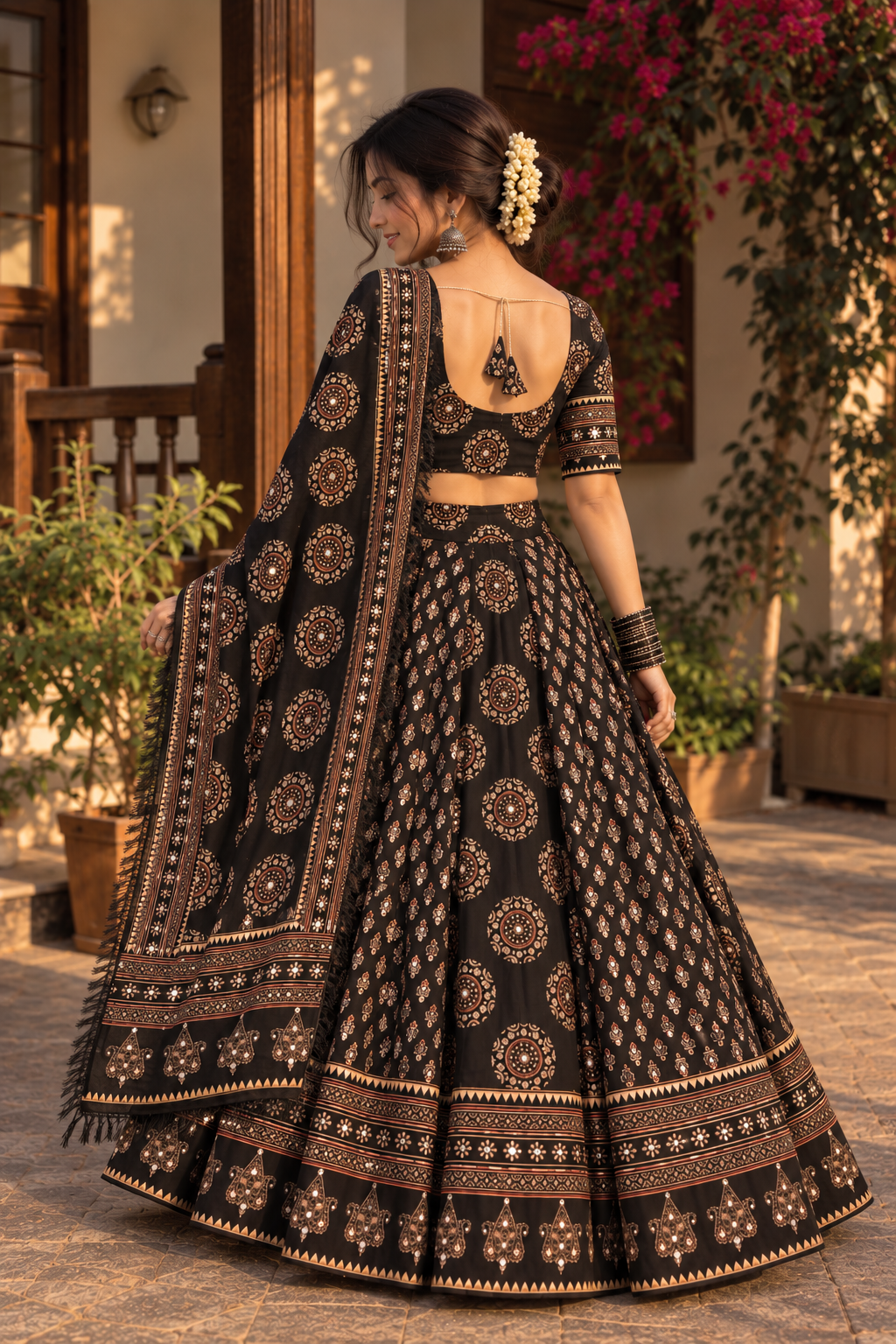 Black and Gold Lehenga